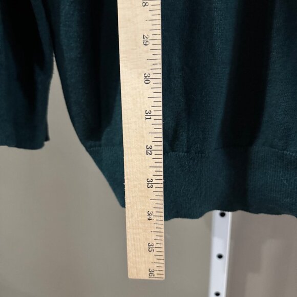 L.L.Bean Mens V-Neck Sweater XXL Tall Green Cotton & Cashmere Blend - Picture 5 of 8
